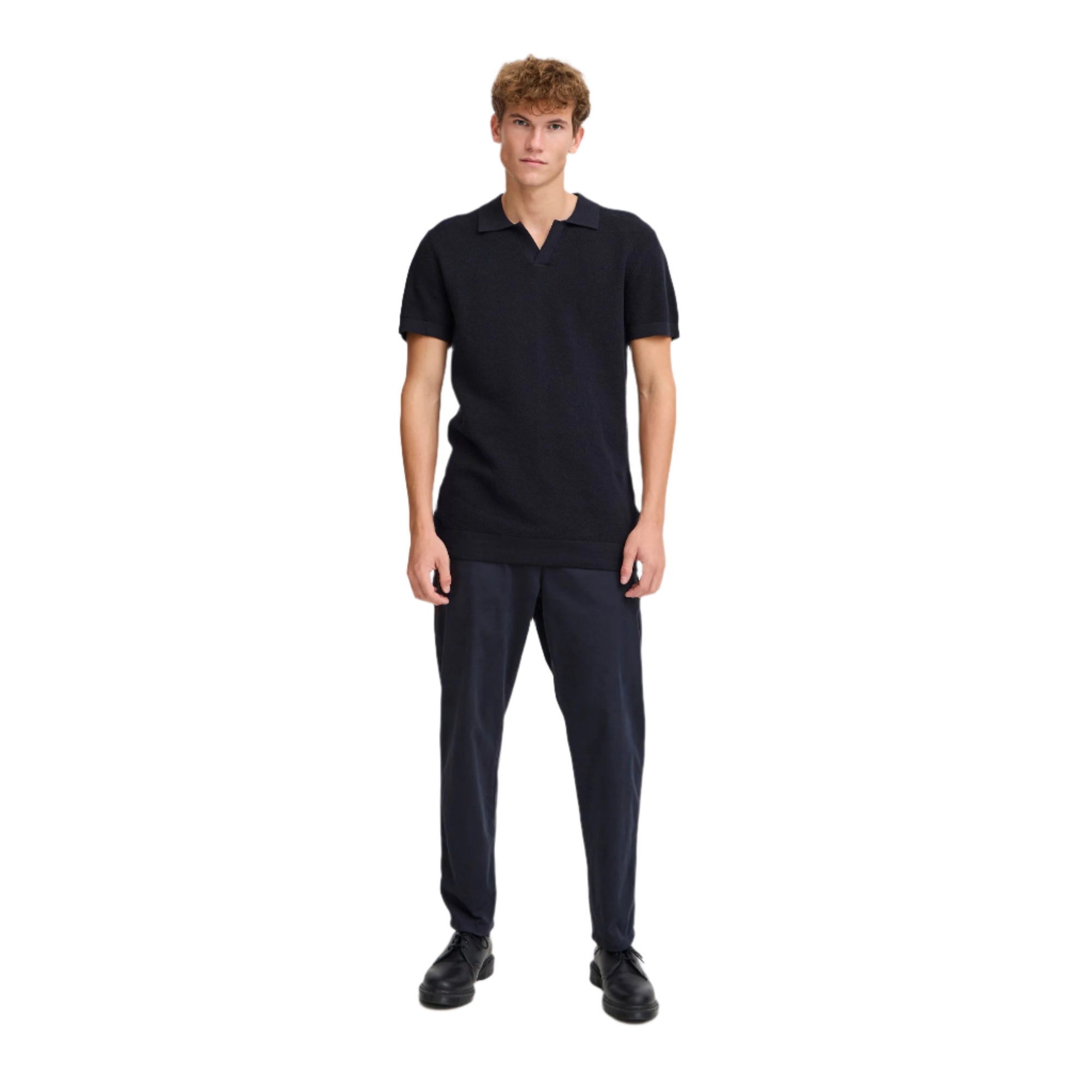 Dark Navy Cfmateo Structured Polo Knit