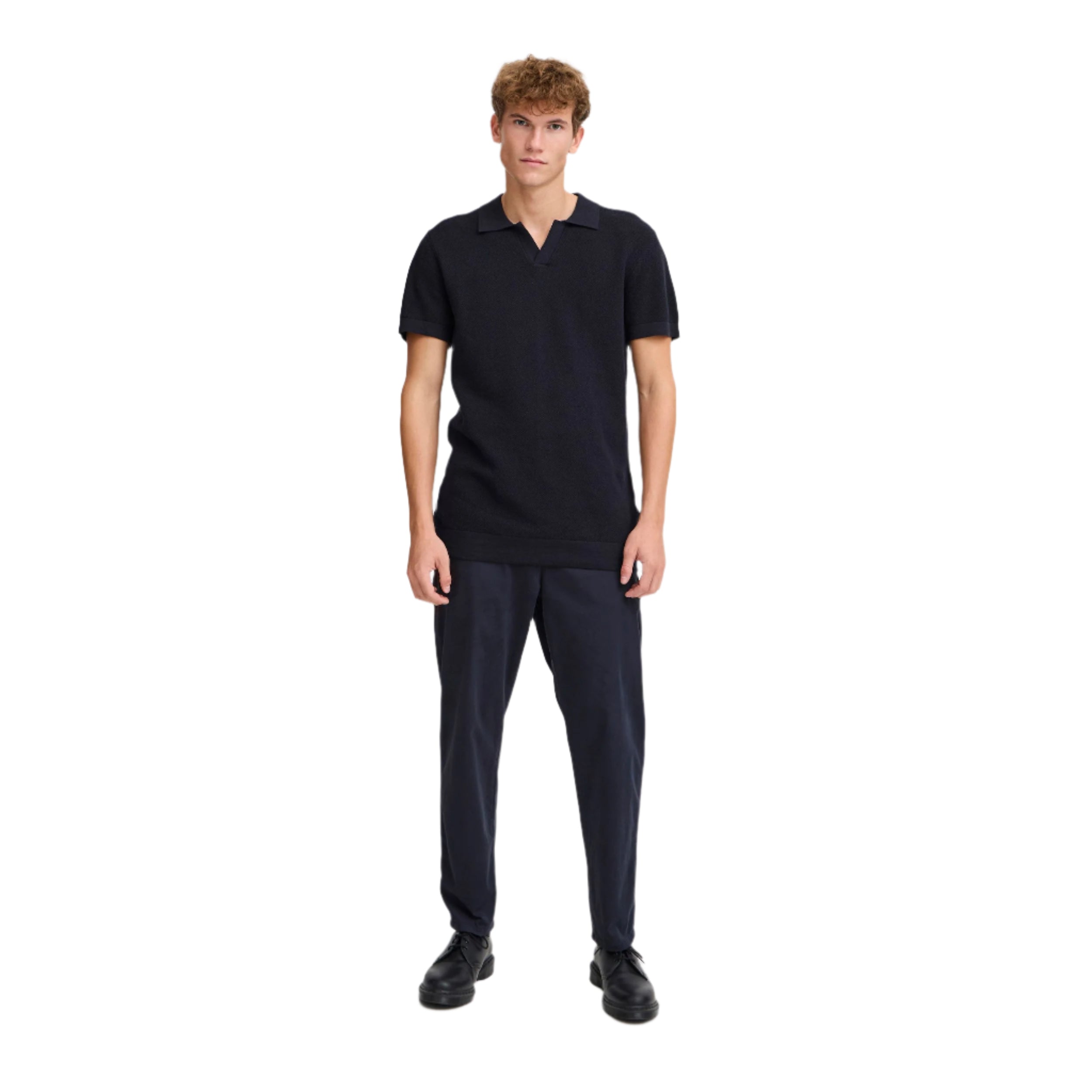 Dark Navy Cfmateo Structured Polo Knit
