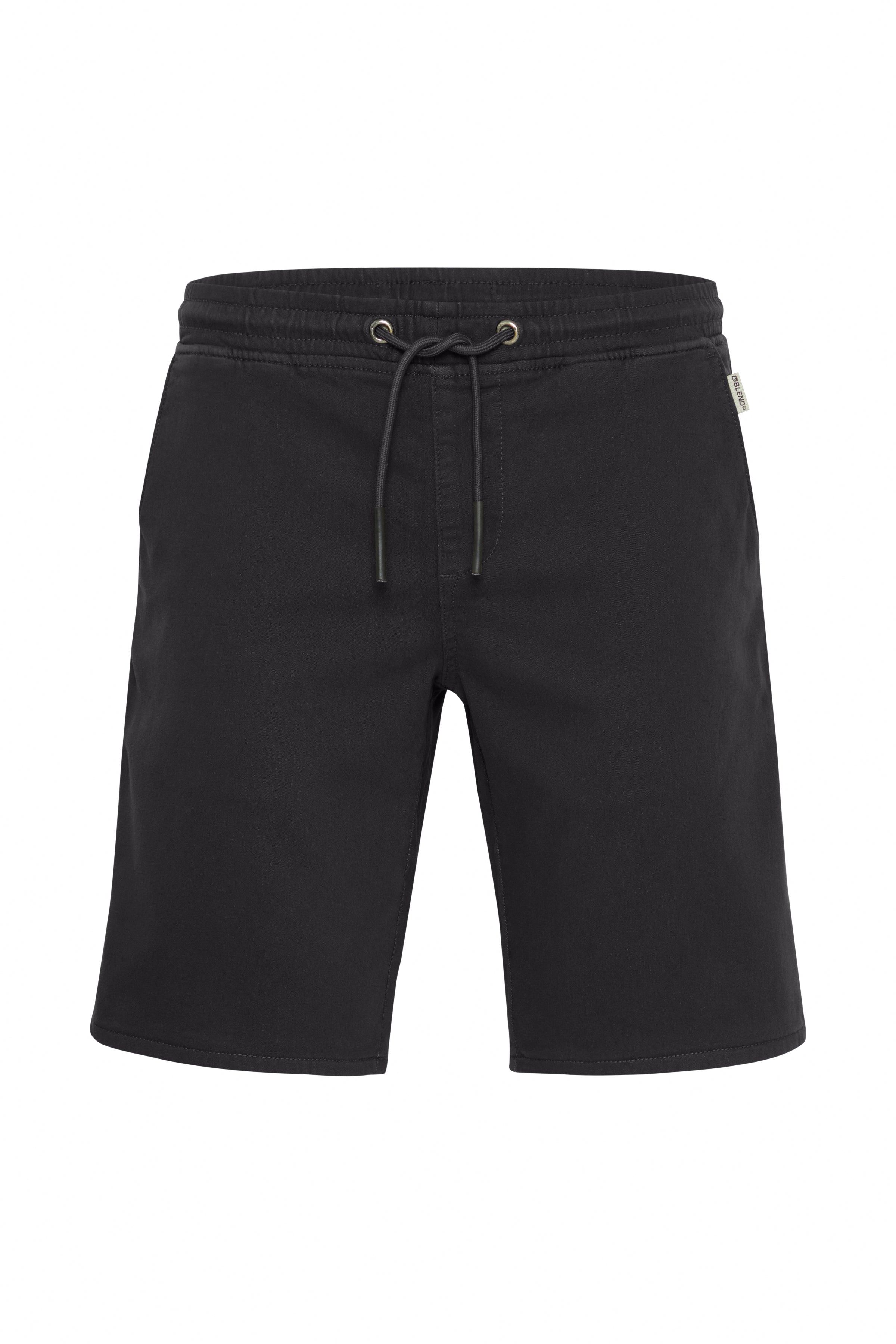 Short de jogging en jean noir