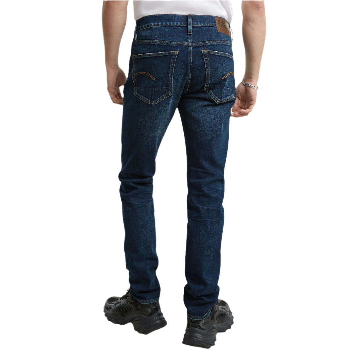 Dark Blue Blue 3301 Slim Jeans-3