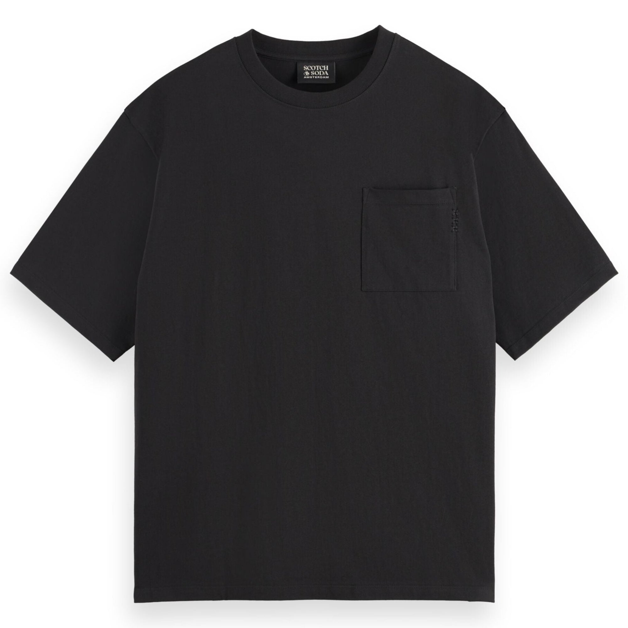 3 Crosses Loose Fit Pocket T-Shirt - Black