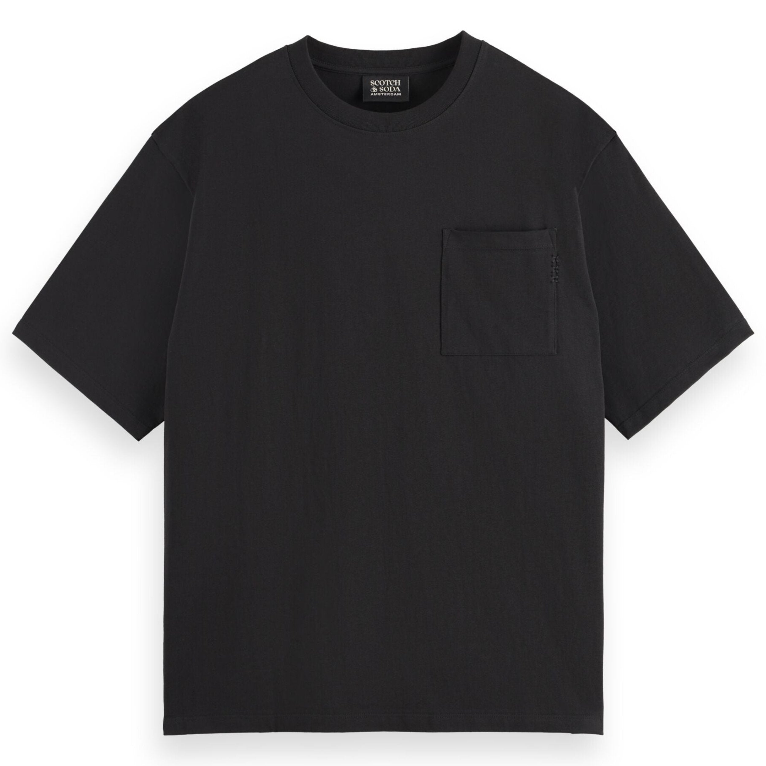 3 Crosses Loose Fit Pocket T-Shirt - Black