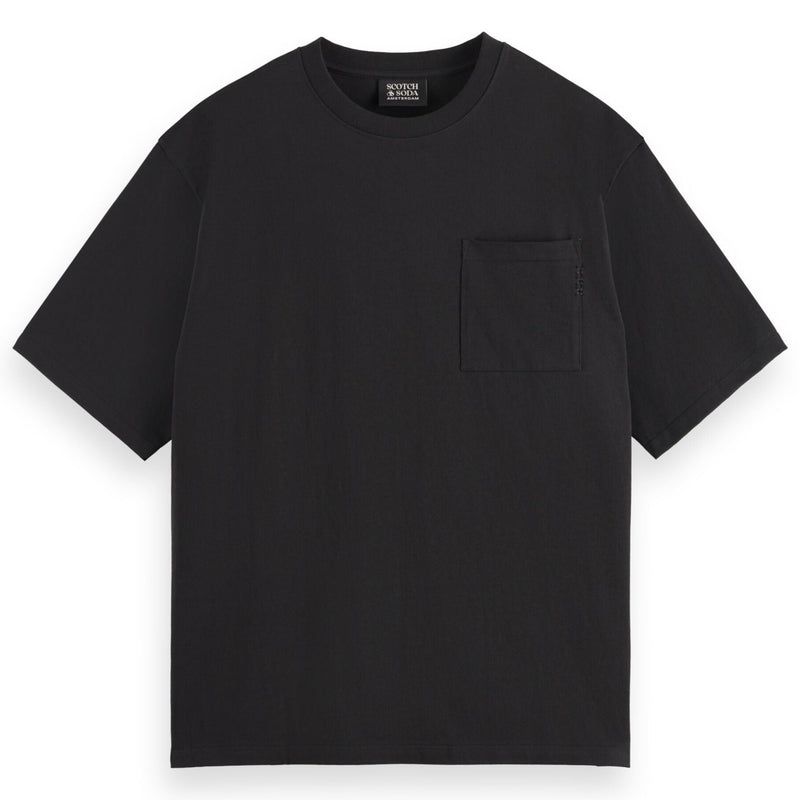 3 Crosses Loose Fit Pocket T-Shirt - Black