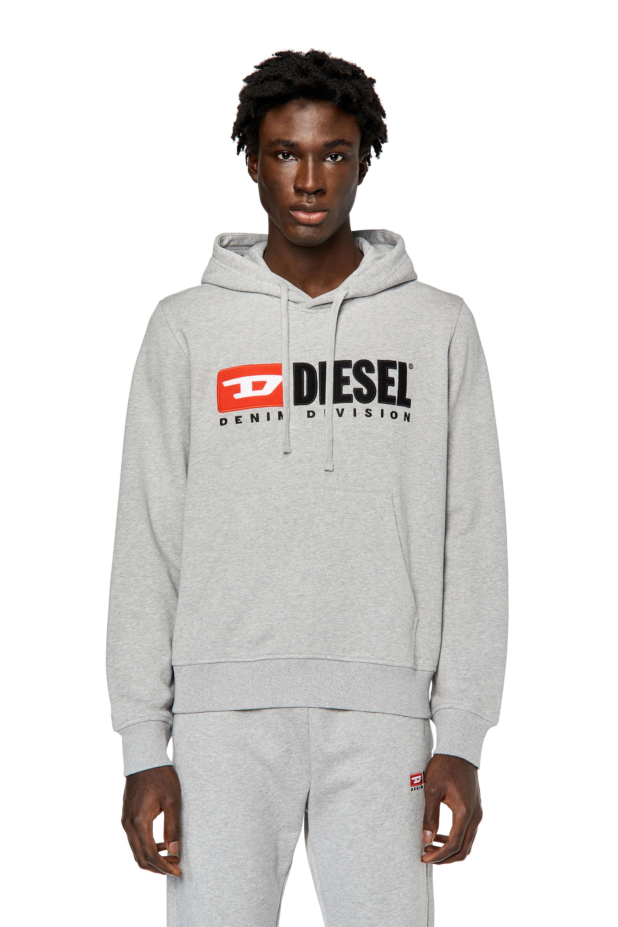 Grey Melange S-Ginn-Hood-Div Sweat-Shirt