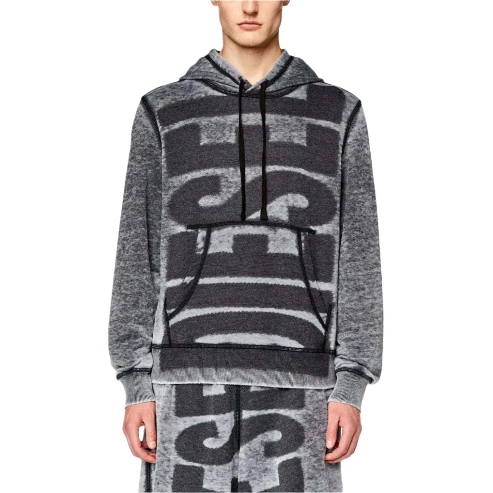 Diesel Black S-Ginn-Hood-L1 Sweat-Shirt