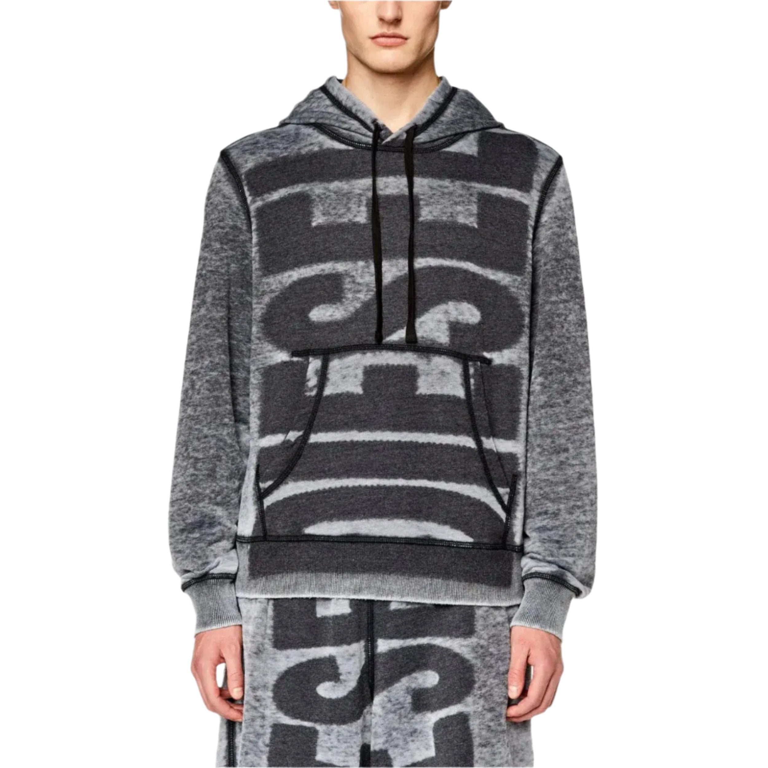 Diesel Black S-Ginn-Hood-L1 Sweat-Shirt