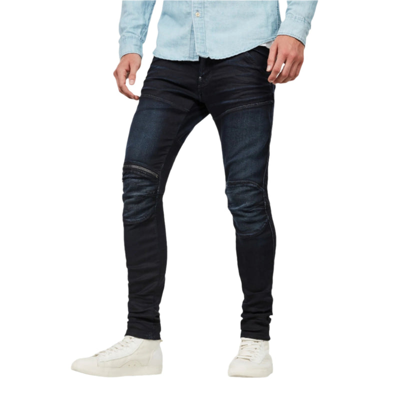 Dark Aged 5620 3D Zip Knee Skinny Jeans