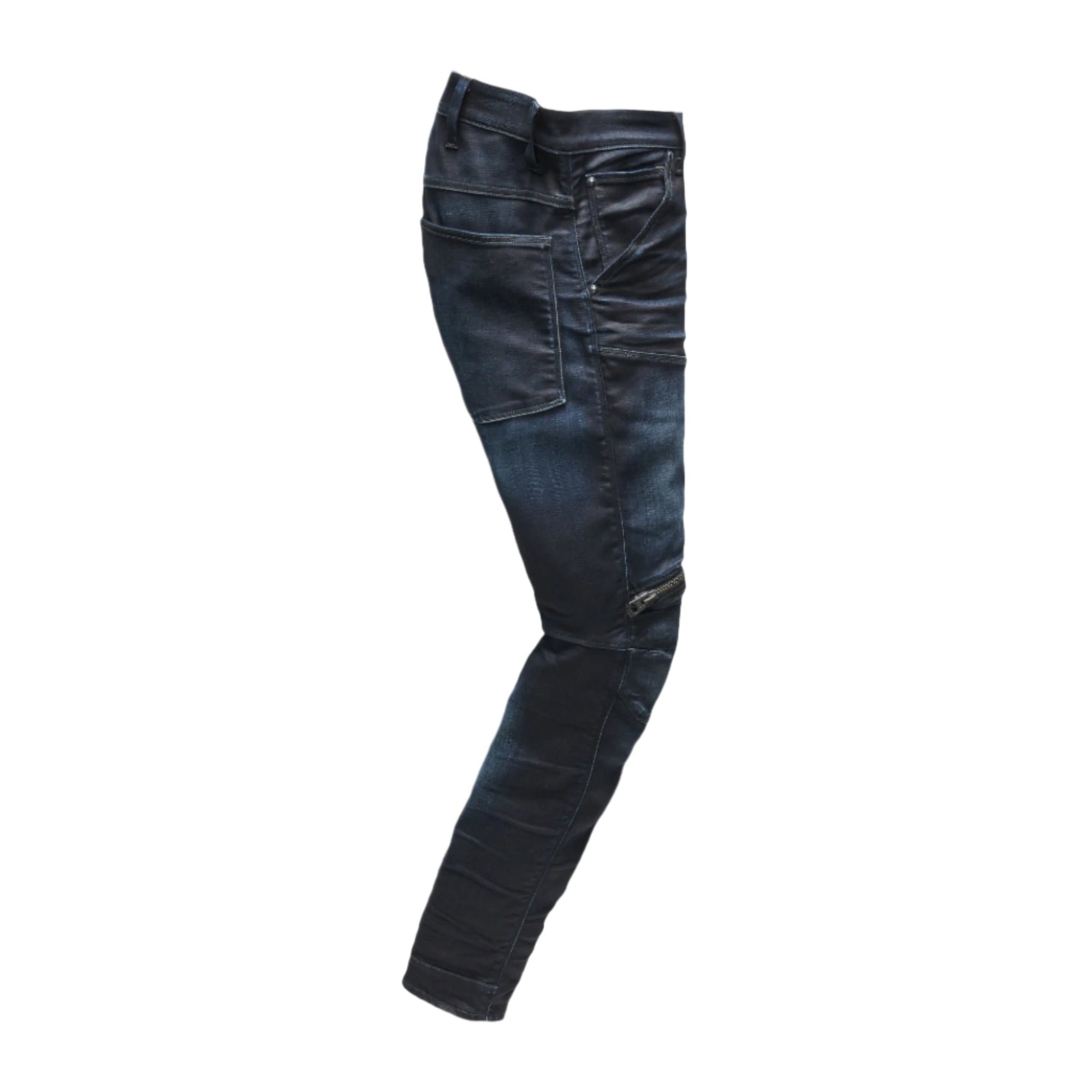 Dark Aged 5620 3D Zip Knee Skinny Jeans