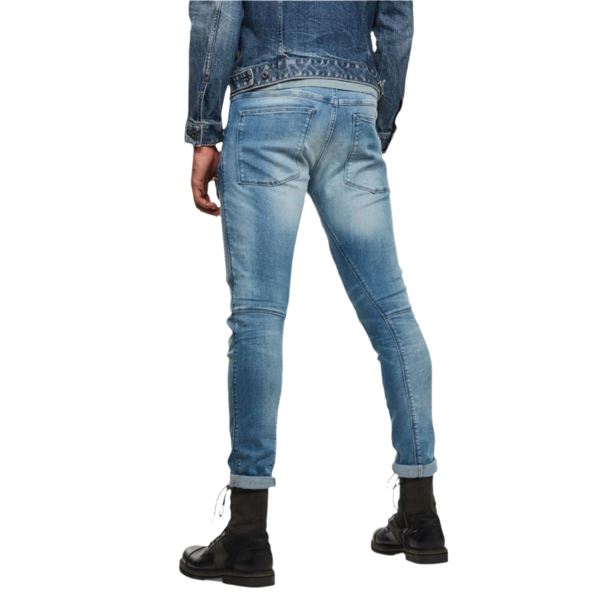 Sun Faded Azurite Air Defence Zip Skinny Jeans