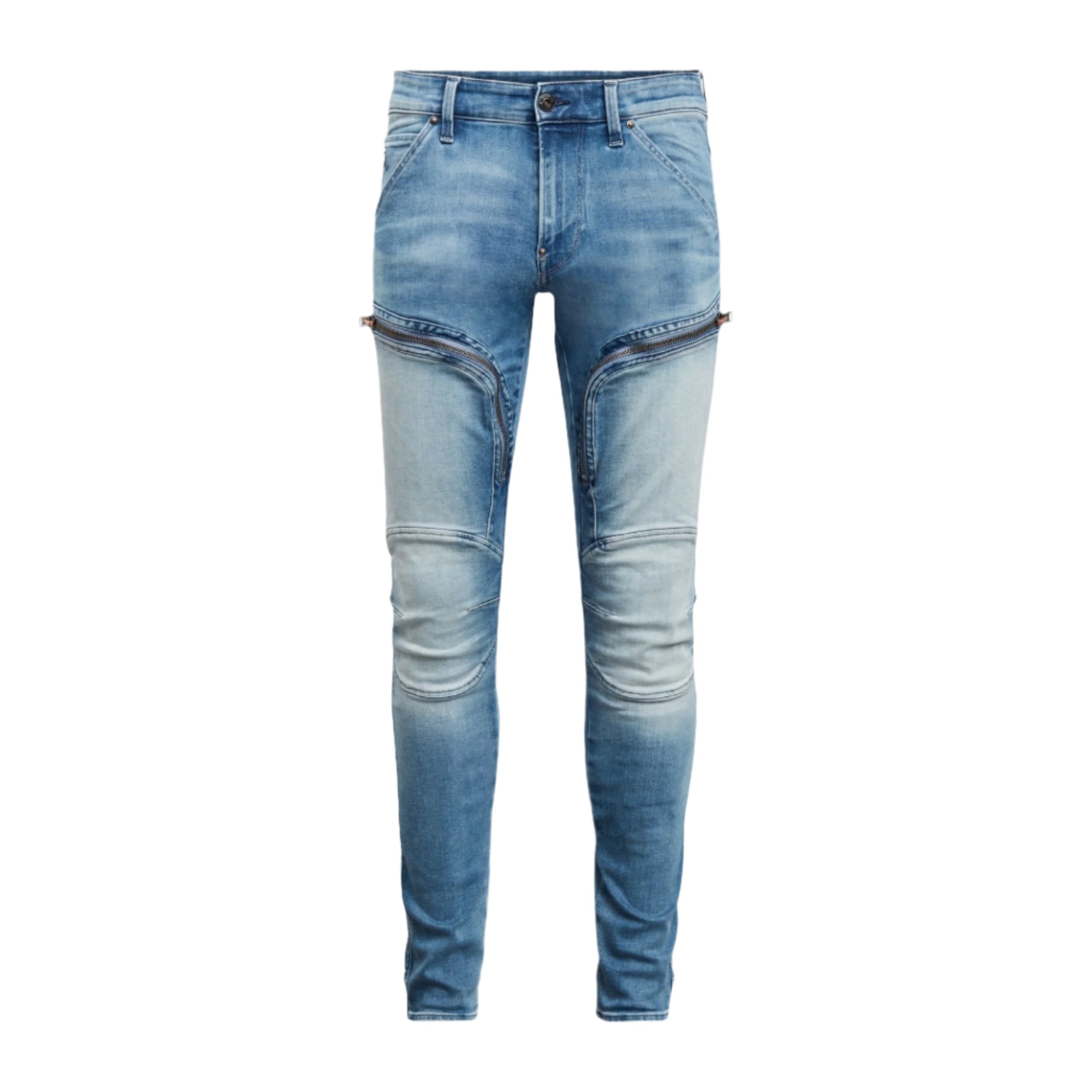 Sun Faded Azurite Air Defence Zip Skinny Jeans