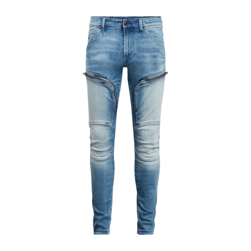 Sun Faded Azurite Air Defence Zip Skinny Jeans