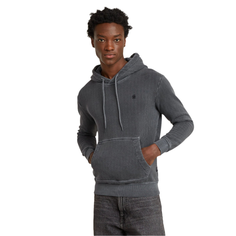Dark Black Overdyed Hodded Sweater