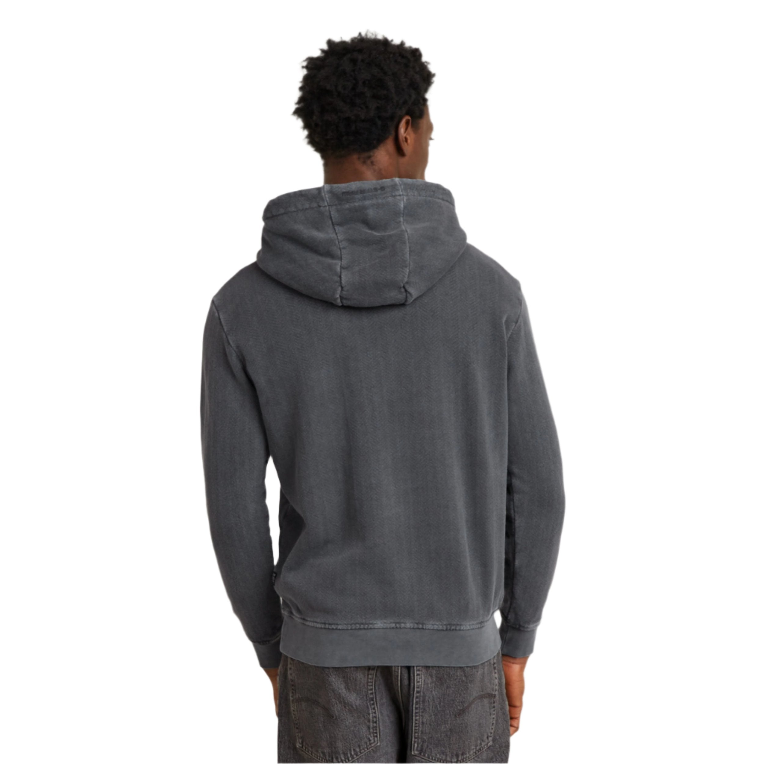 Dark Black Overdyed Hodded Sweater