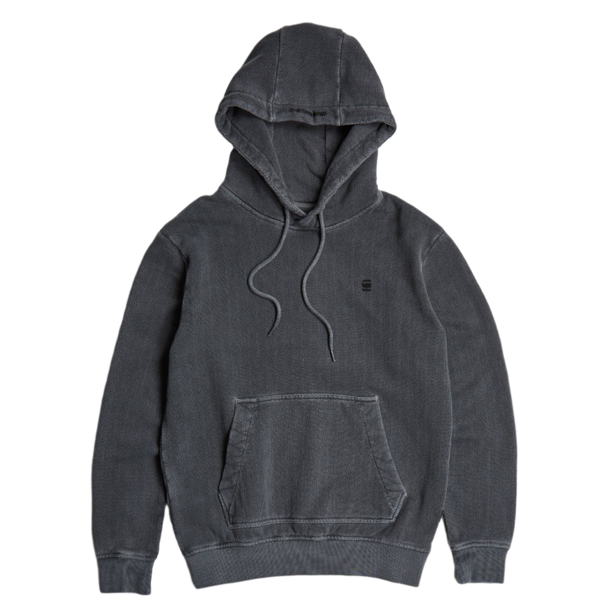 Dark Black Overdyed Hodded Sweater