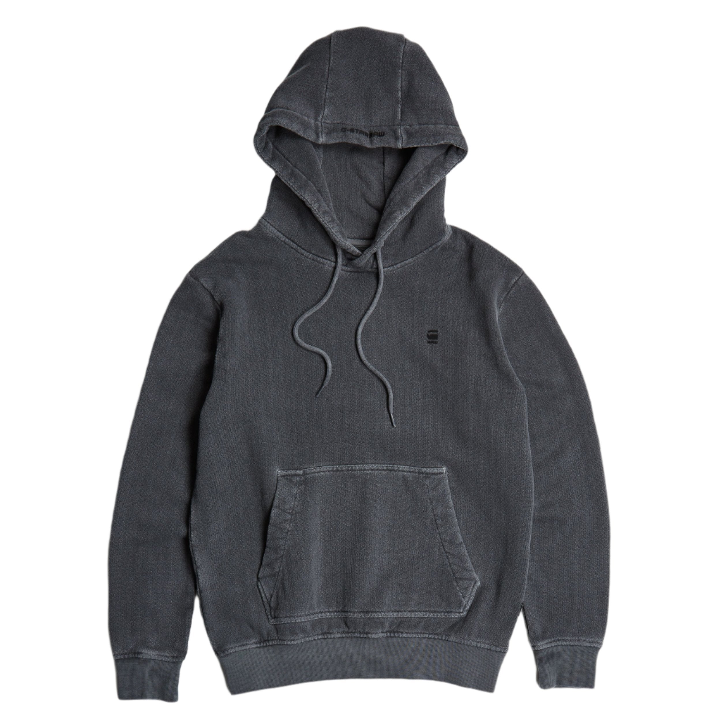 Dark Black Overdyed Hodded Sweater