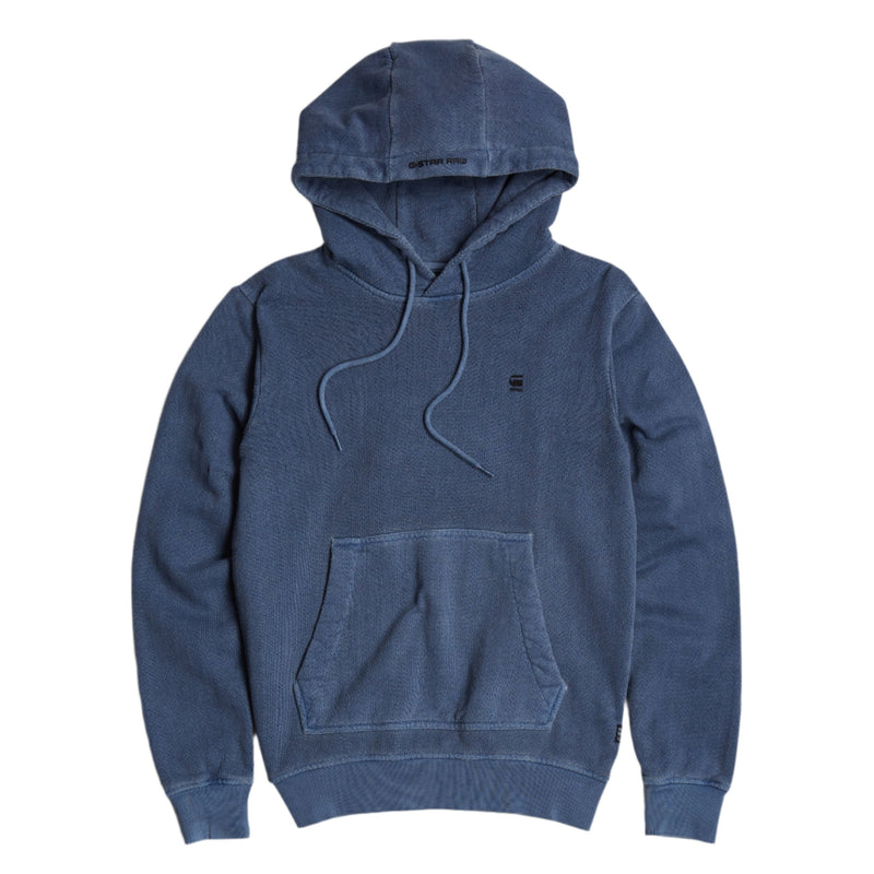 Dark Sea Blue Overdyed Hodded Sweater
