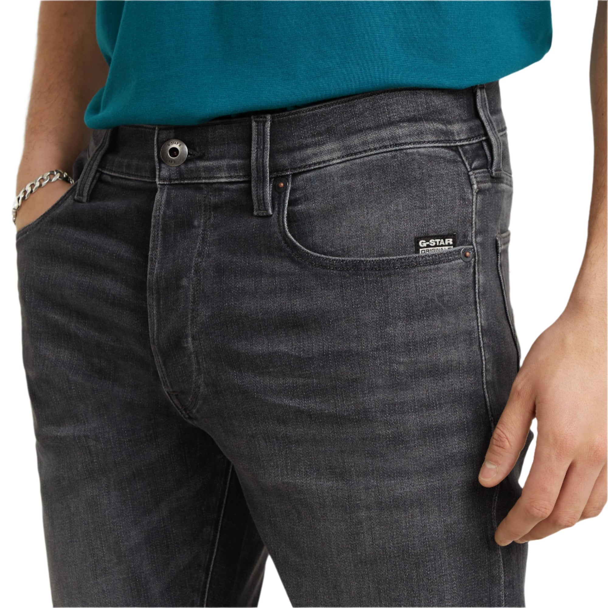 Faded Black Magnet 3301 Slim Jeans