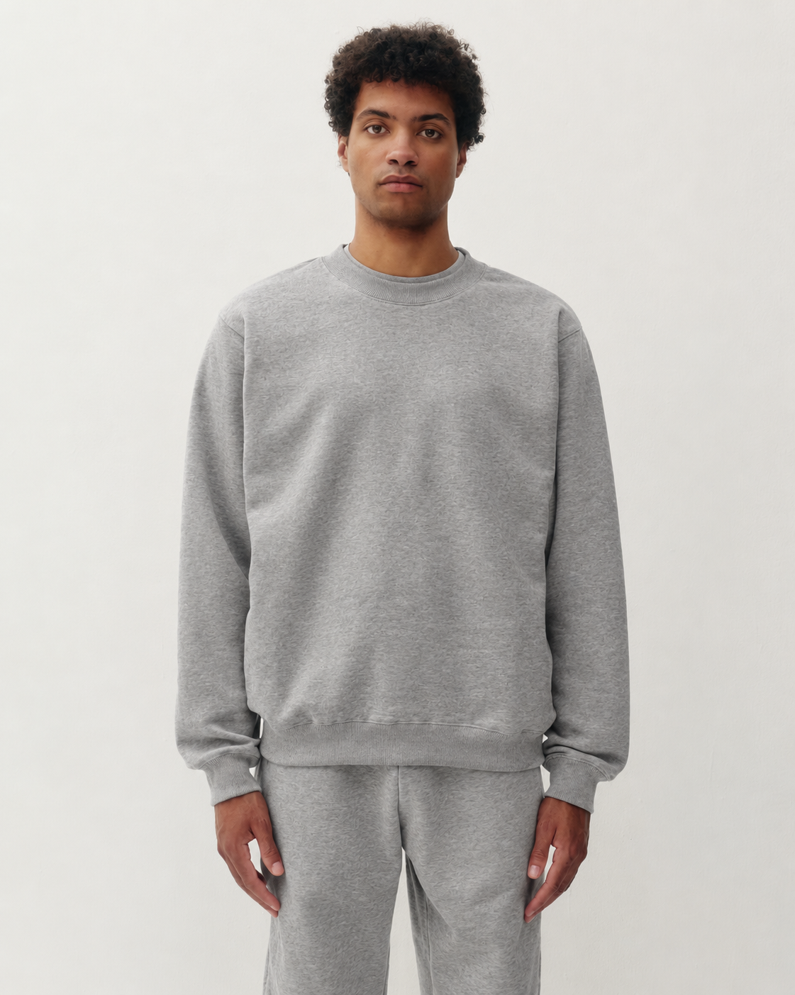 Essential Crew Sweatshirt - Heather Grey-1