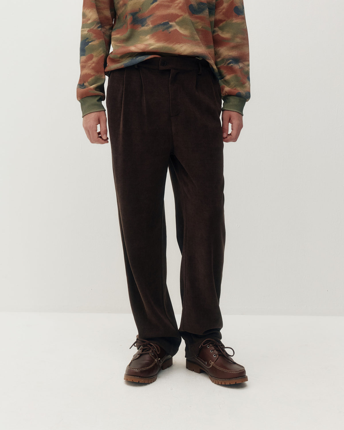 Chenille Trouser - Brown-1