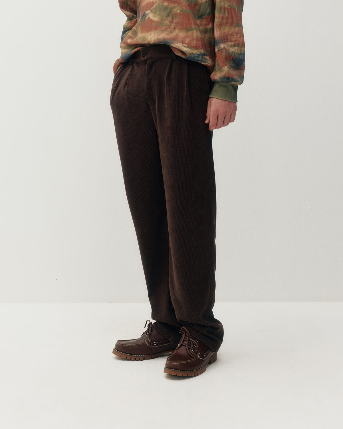 Chenille Trouser - Brown-2