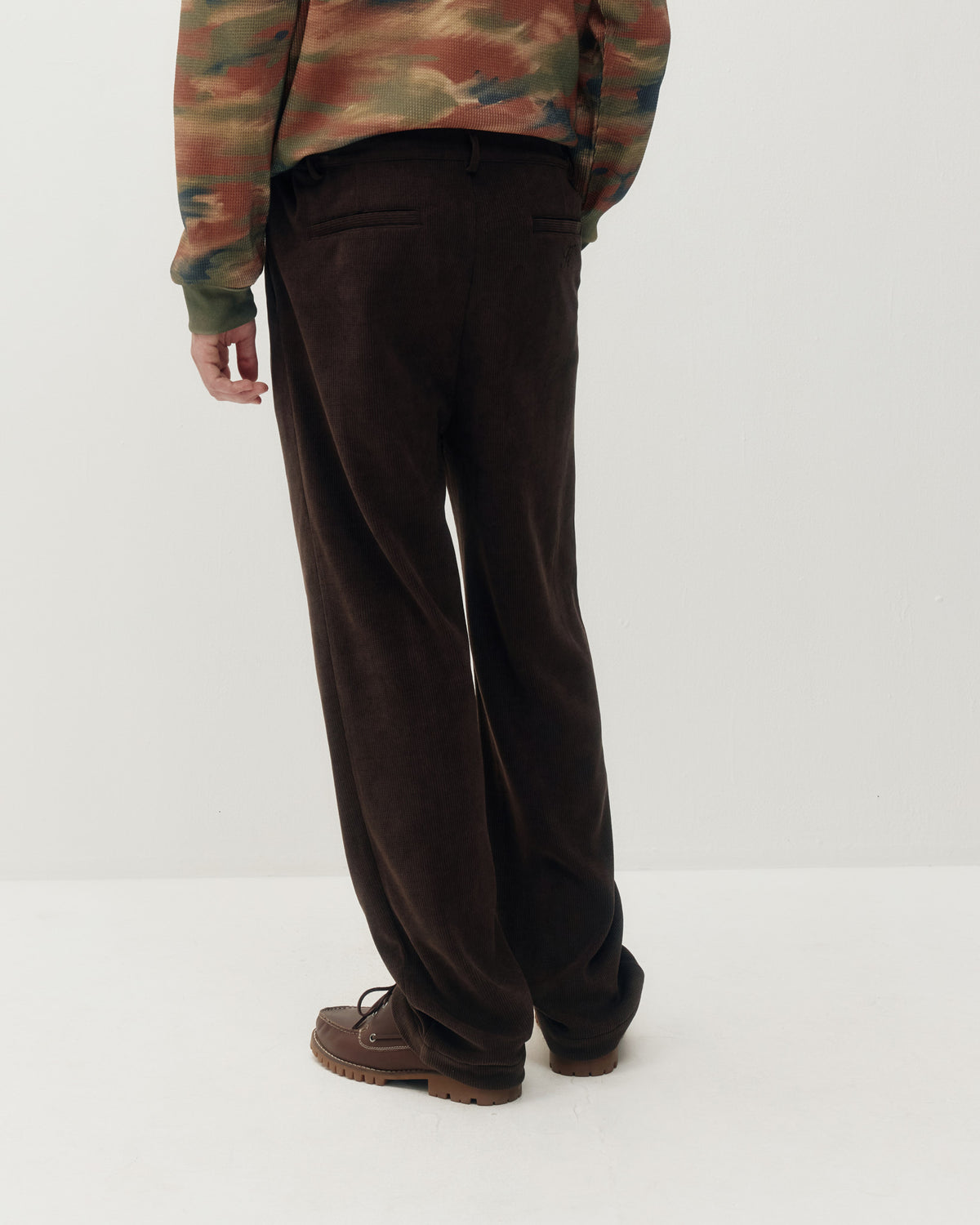 Chenille Trouser - Brown-3