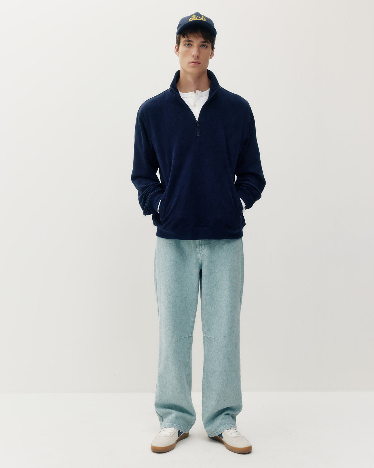 Chenille 1/4 ZIp - Navy-4