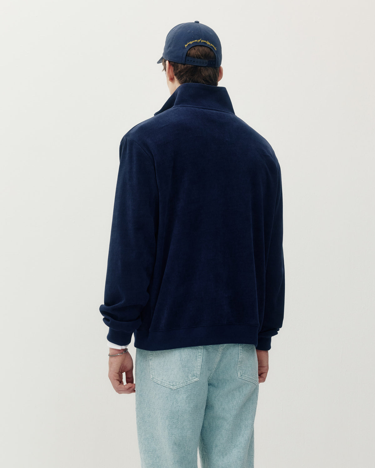 Chenille 1/4 ZIp - Navy-3