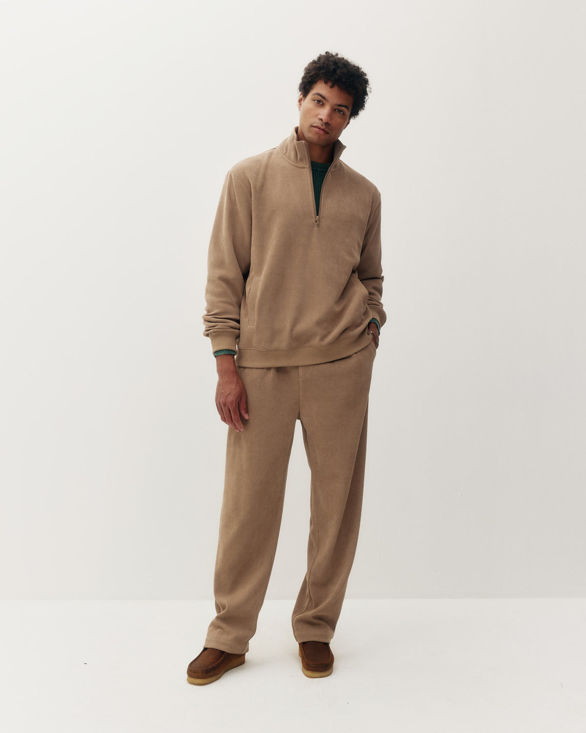 Chenille 1/4 ZIp - Taupe-4