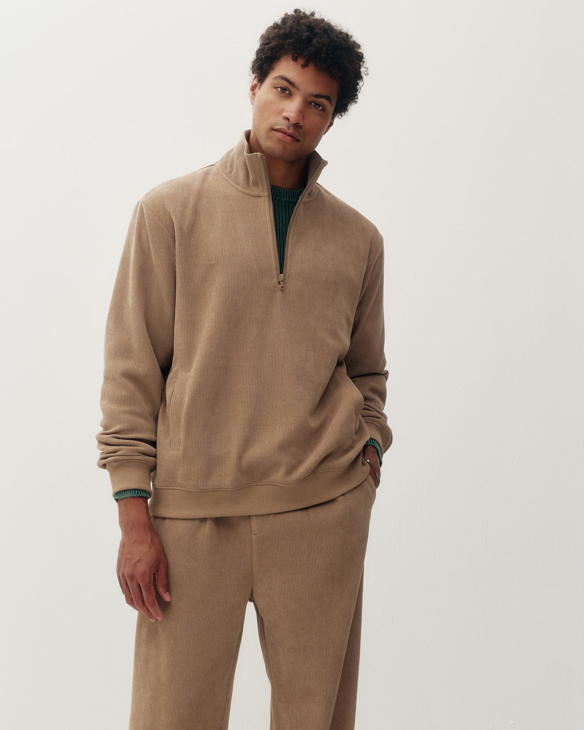 Chenille 1/4 ZIp - Taupe-1