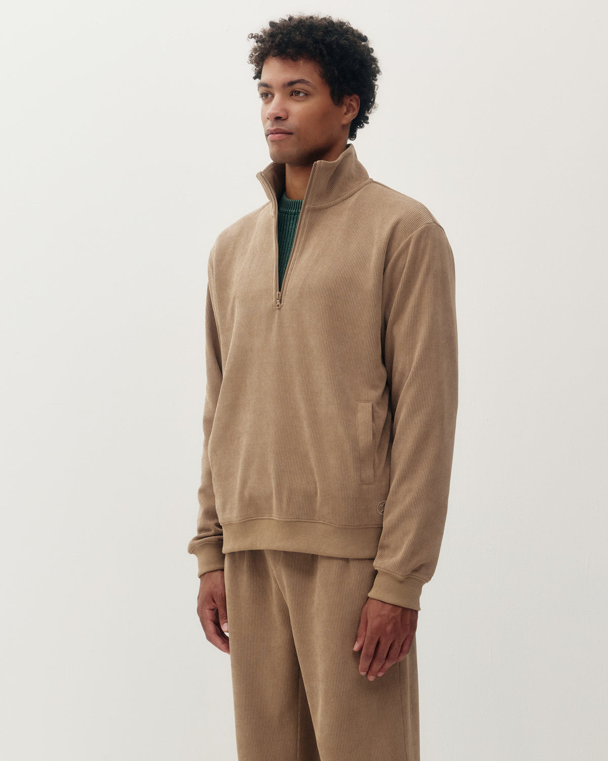 Chenille 1/4 ZIp - Taupe-2