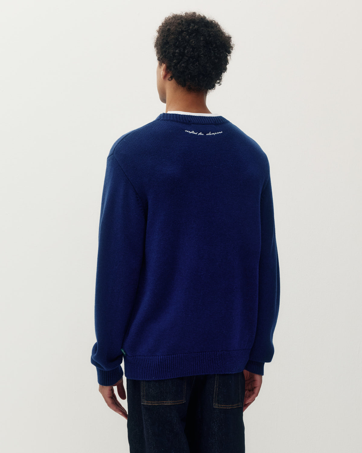 Equestrian Knit Crew - Navy-2
