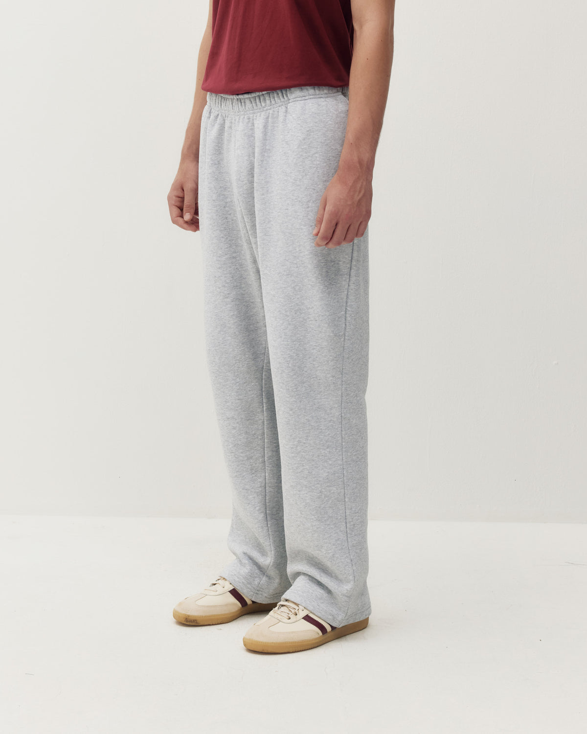 Wide Leg Sweatpant - Heather Grey-2