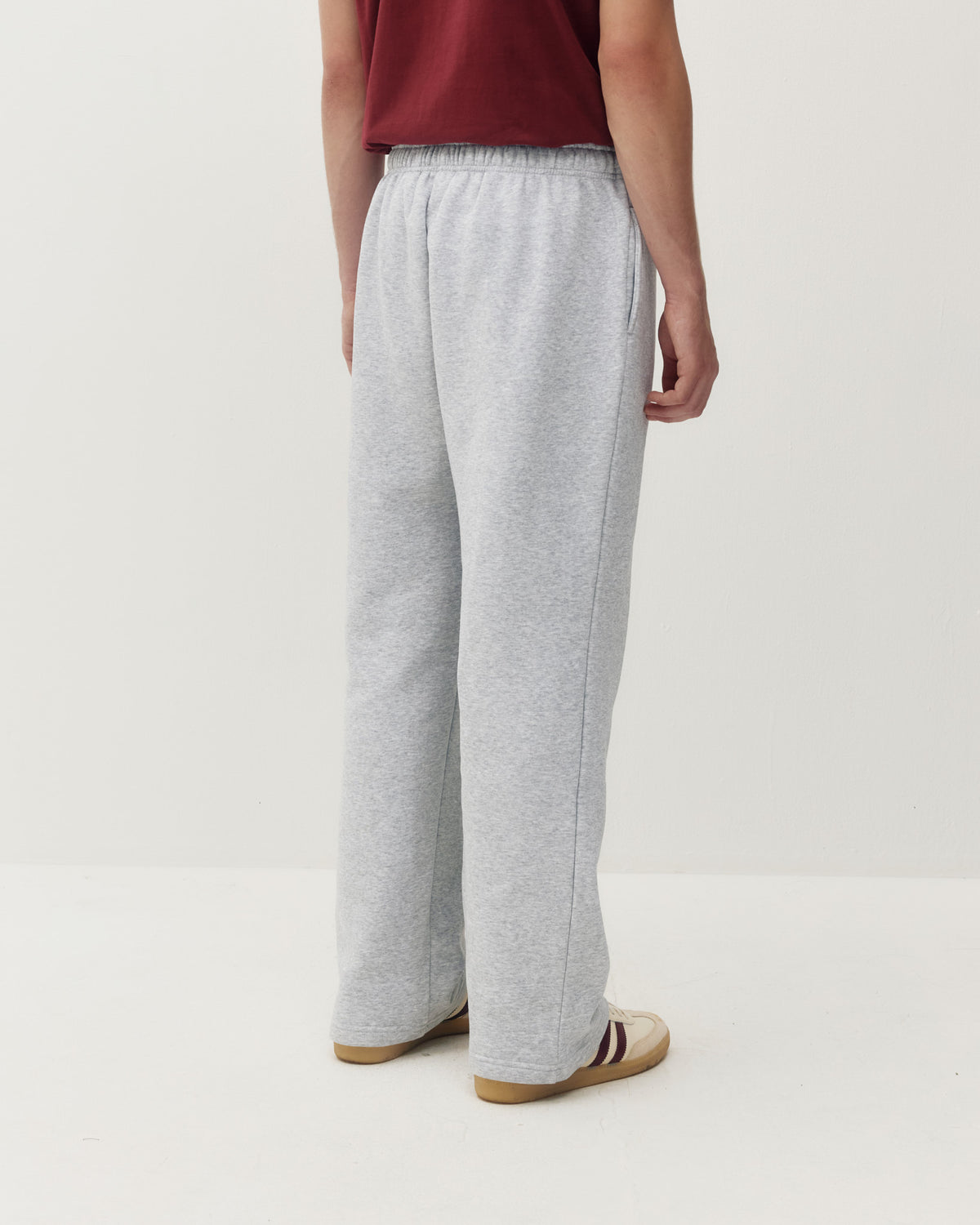 Wide Leg Sweatpant - Heather Grey-3
