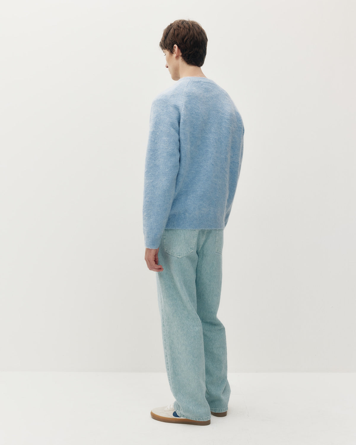 Furry Knit Crew - Blue-3