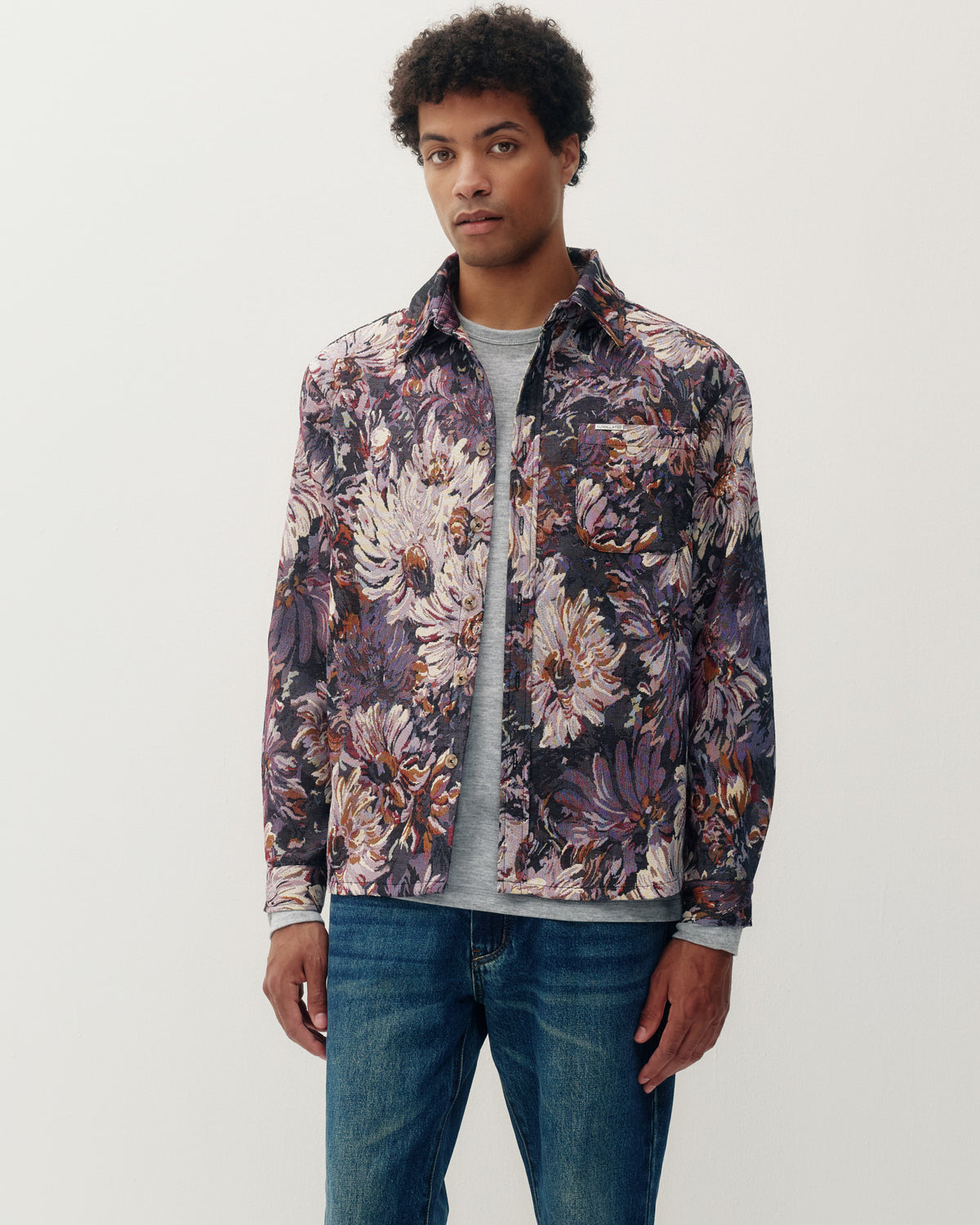 Floral Tapestry Shirt - Purple-1