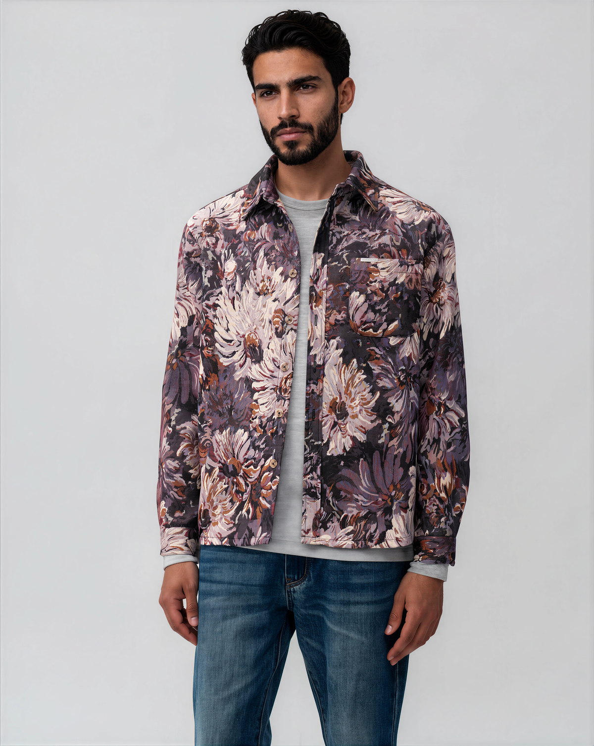Floral Tapestry Shirt - Purple