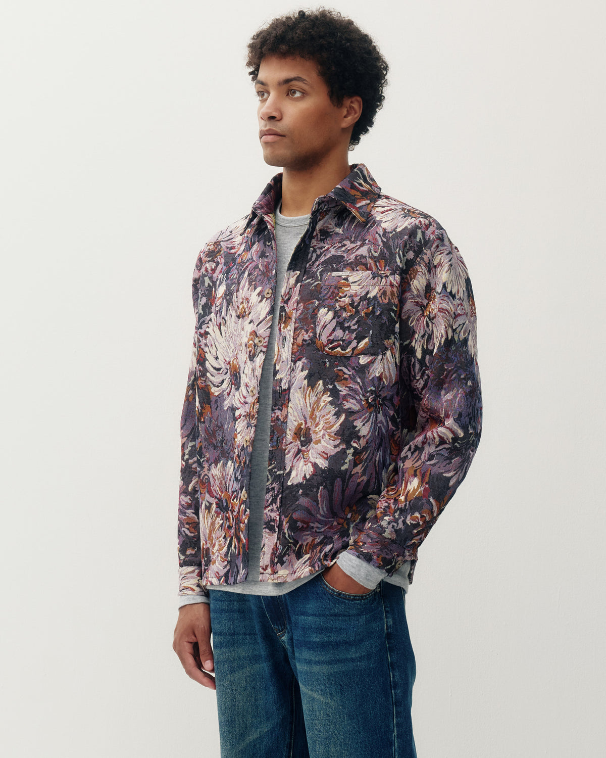 Floral Tapestry Shirt - Purple-2
