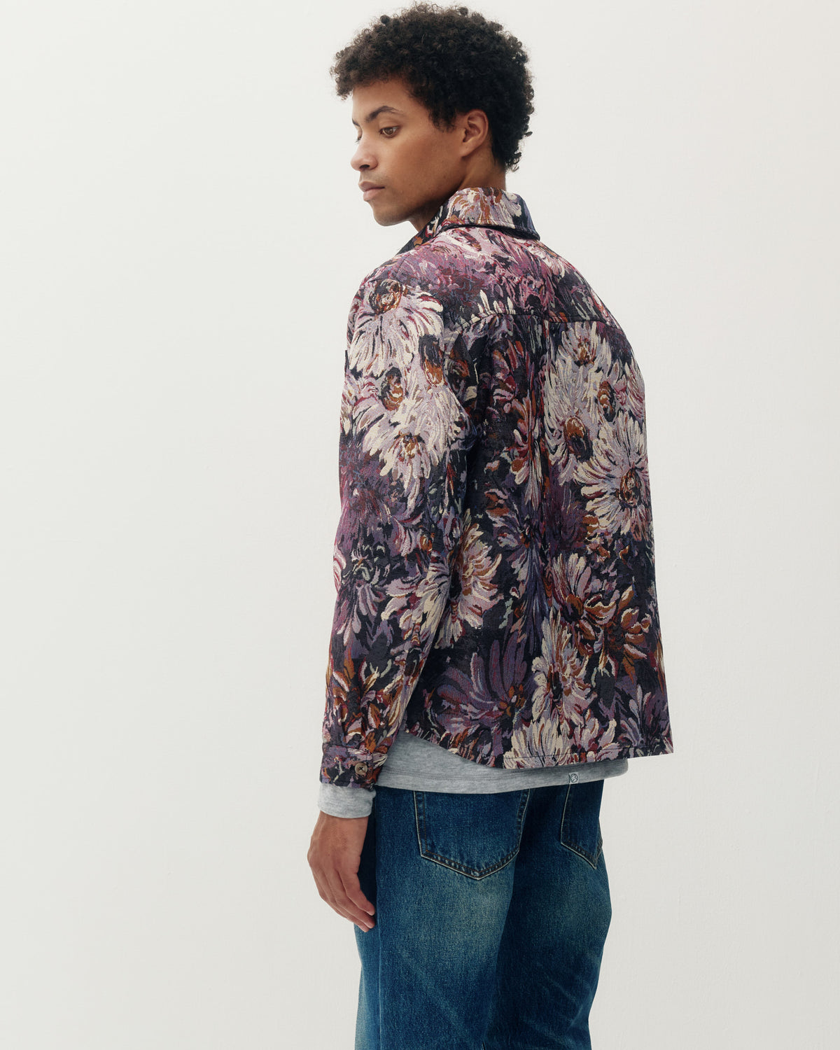 Floral Tapestry Shirt - Purple-3