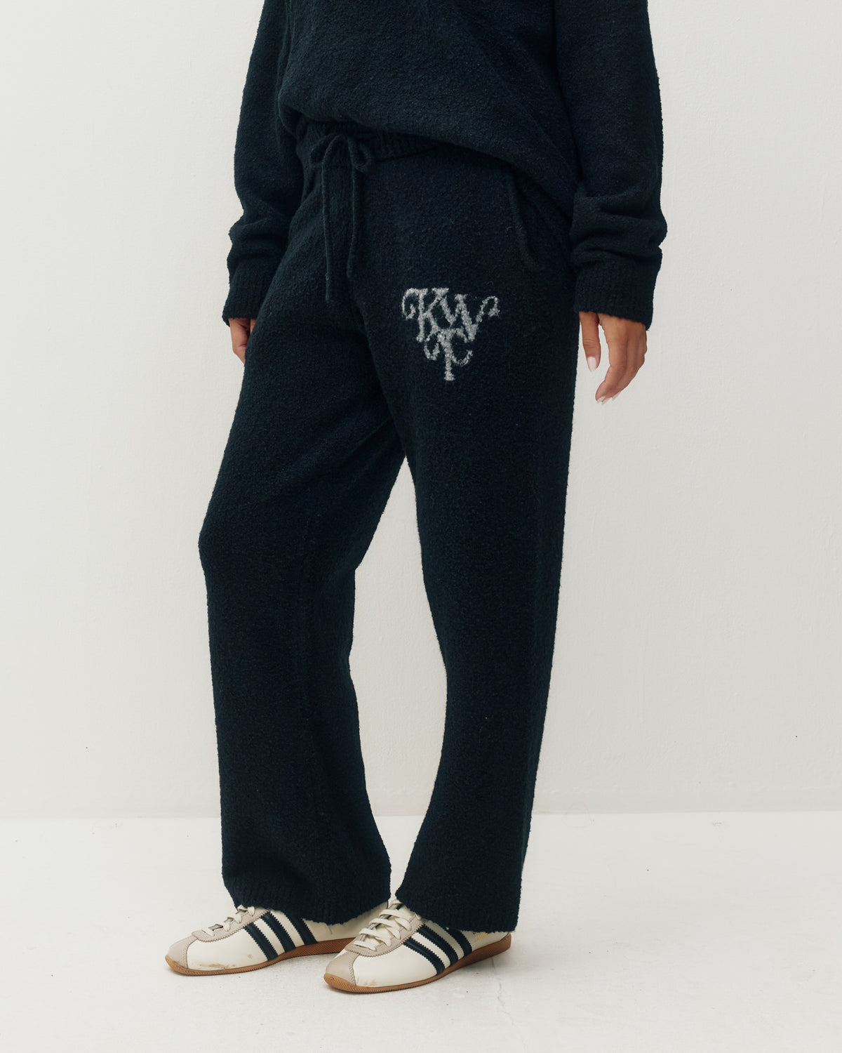 Monogram Knit Sweats - Black-4