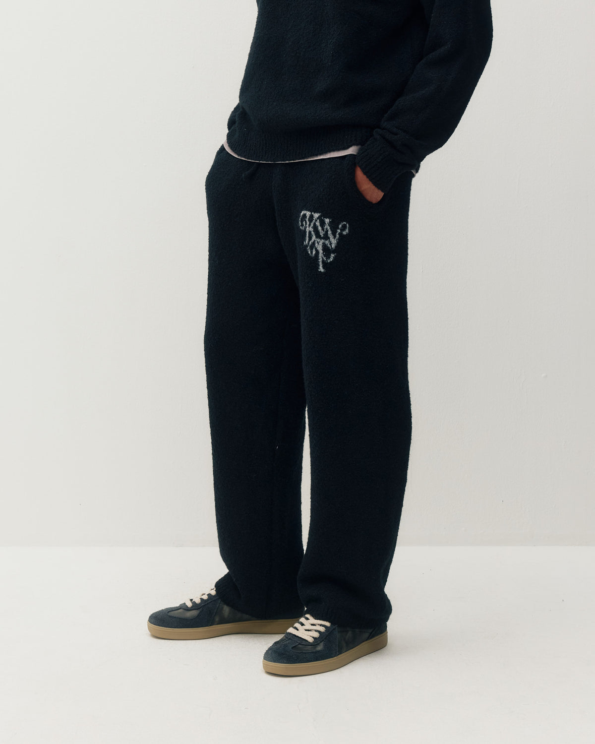 Monogram Knit Sweats - Black-3