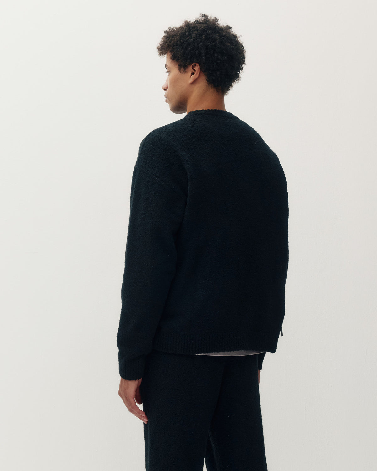 Monogram Knit Crew - Black-2