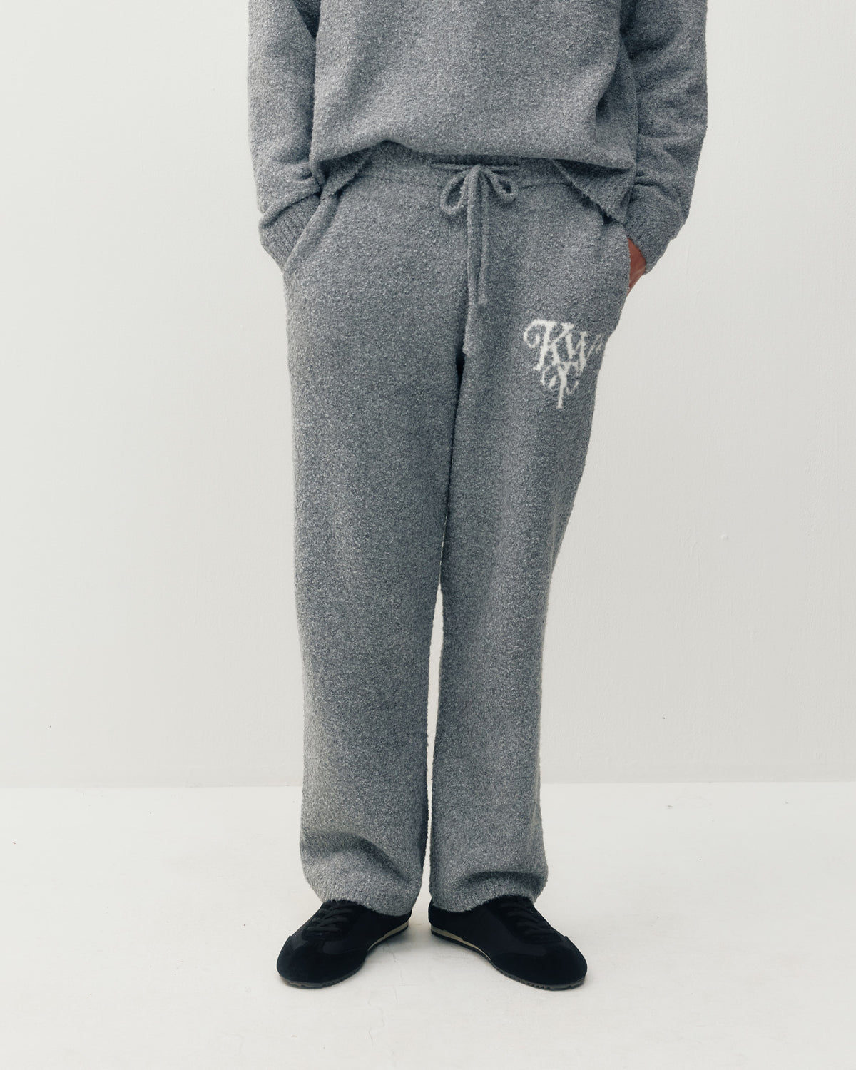 Monogram Knit Sweats - Grey-1