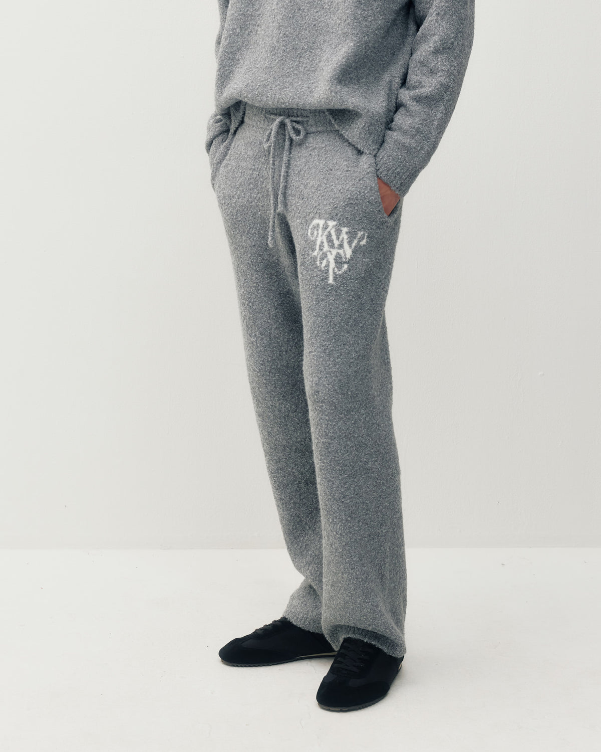 Monogram Knit Sweats - Grey-2