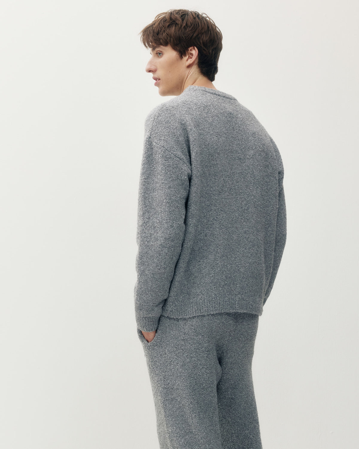 Monogram Knit Crew - Grey-3