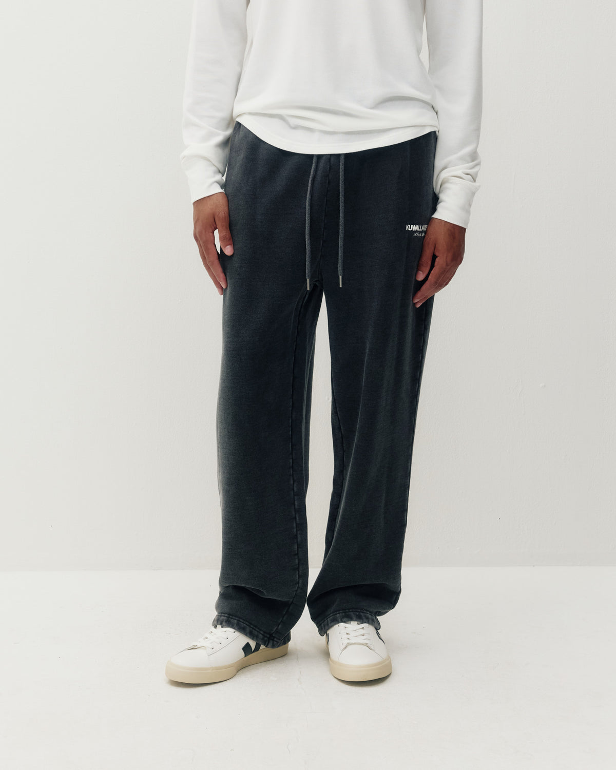 Open Leg PD Sweatpant - Black-1