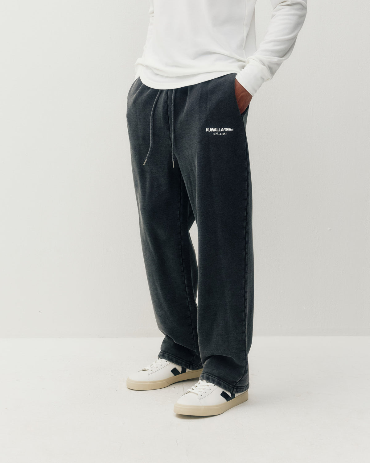 Open Leg PD Sweatpant - Black-2