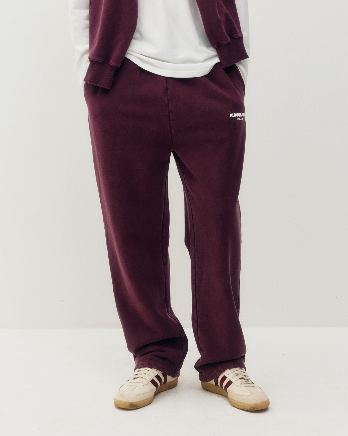 Open Leg PD Sweatpant - Wine-1