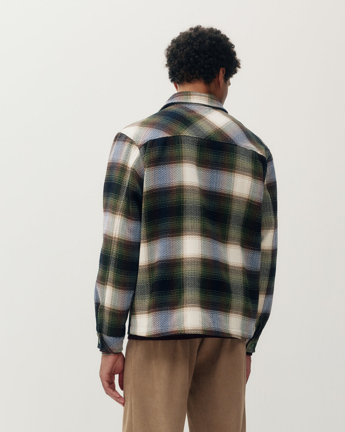 Plaid Overshirt - Olive-3