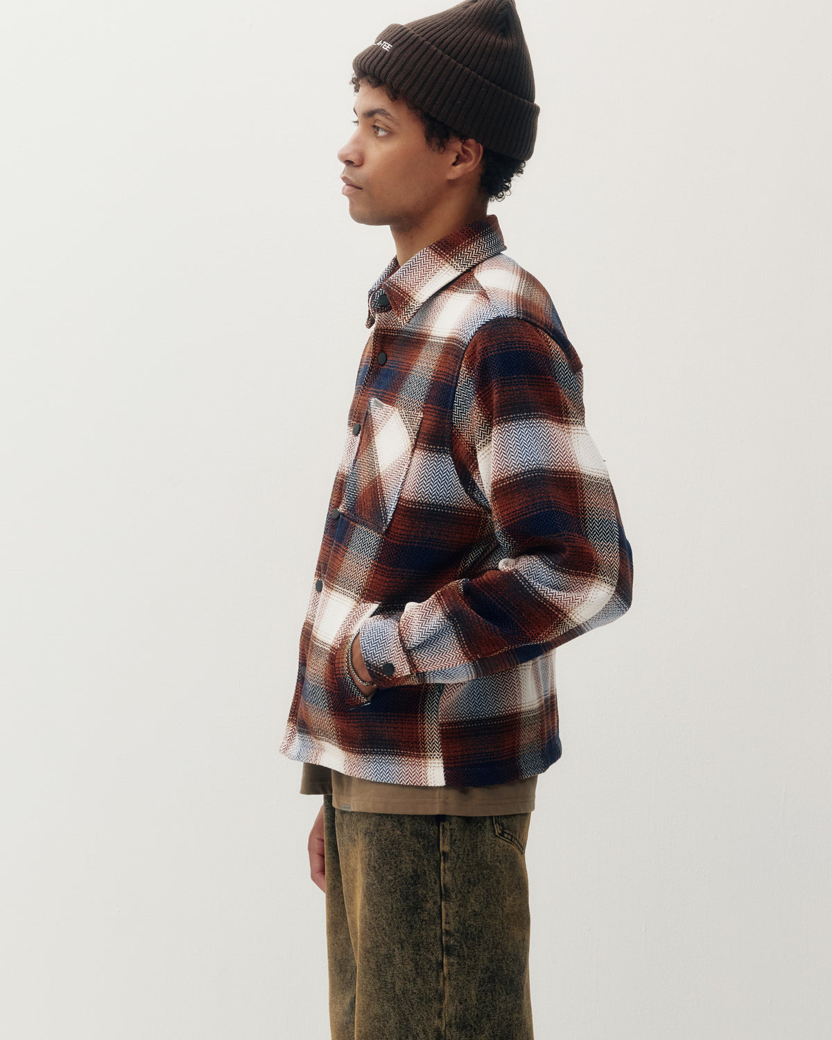 Heavyweight Plaid Shacket - Rust-2