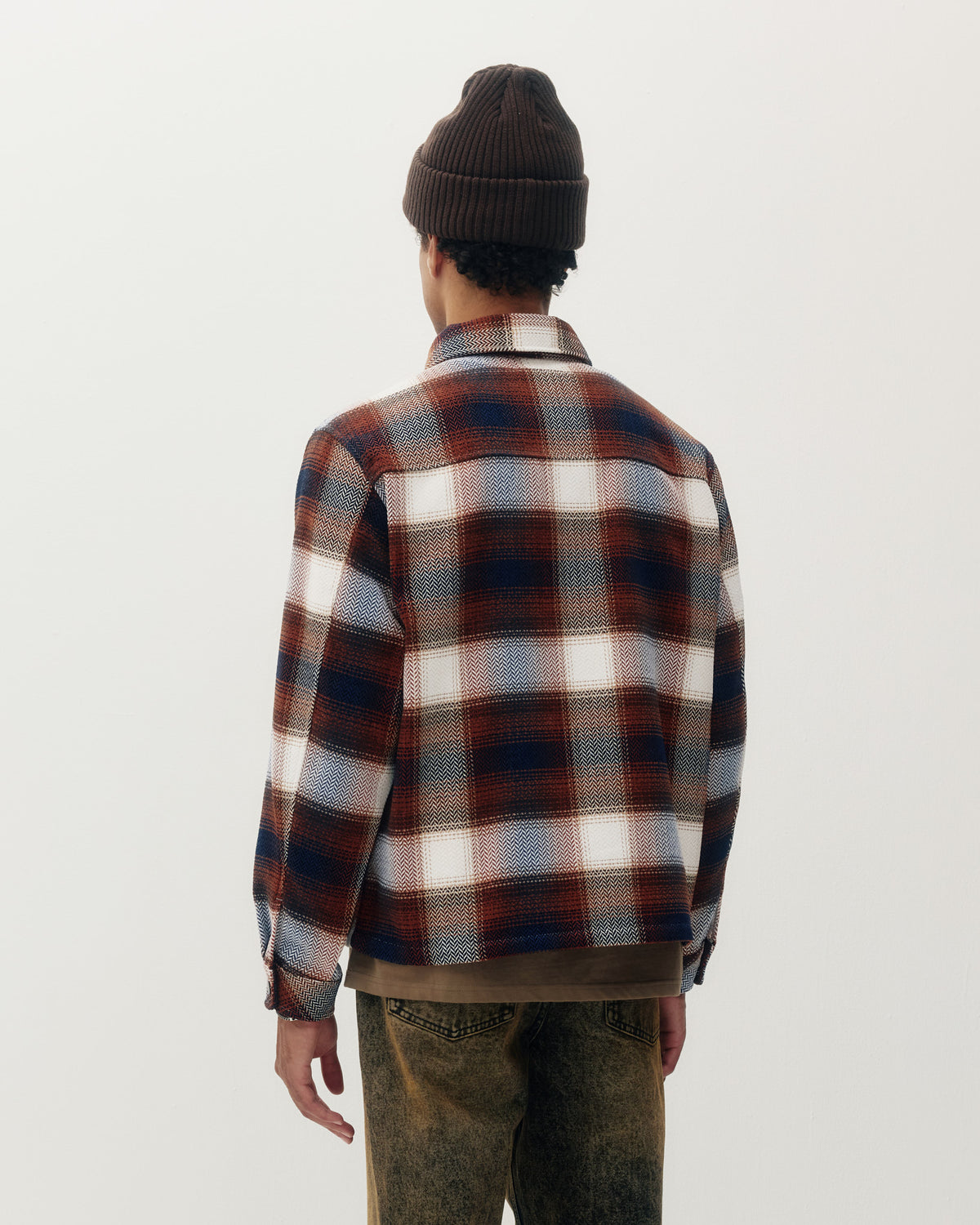 Heavyweight Plaid Shacket - Rust-3